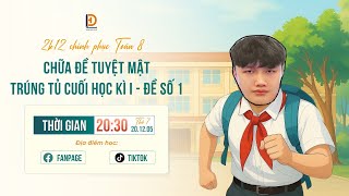 TOÁN 8 | CHỮA ĐỀ TUYỆT MẬT TRÚNG TỦ CUỐI HKI - ĐỀ SỐ 1