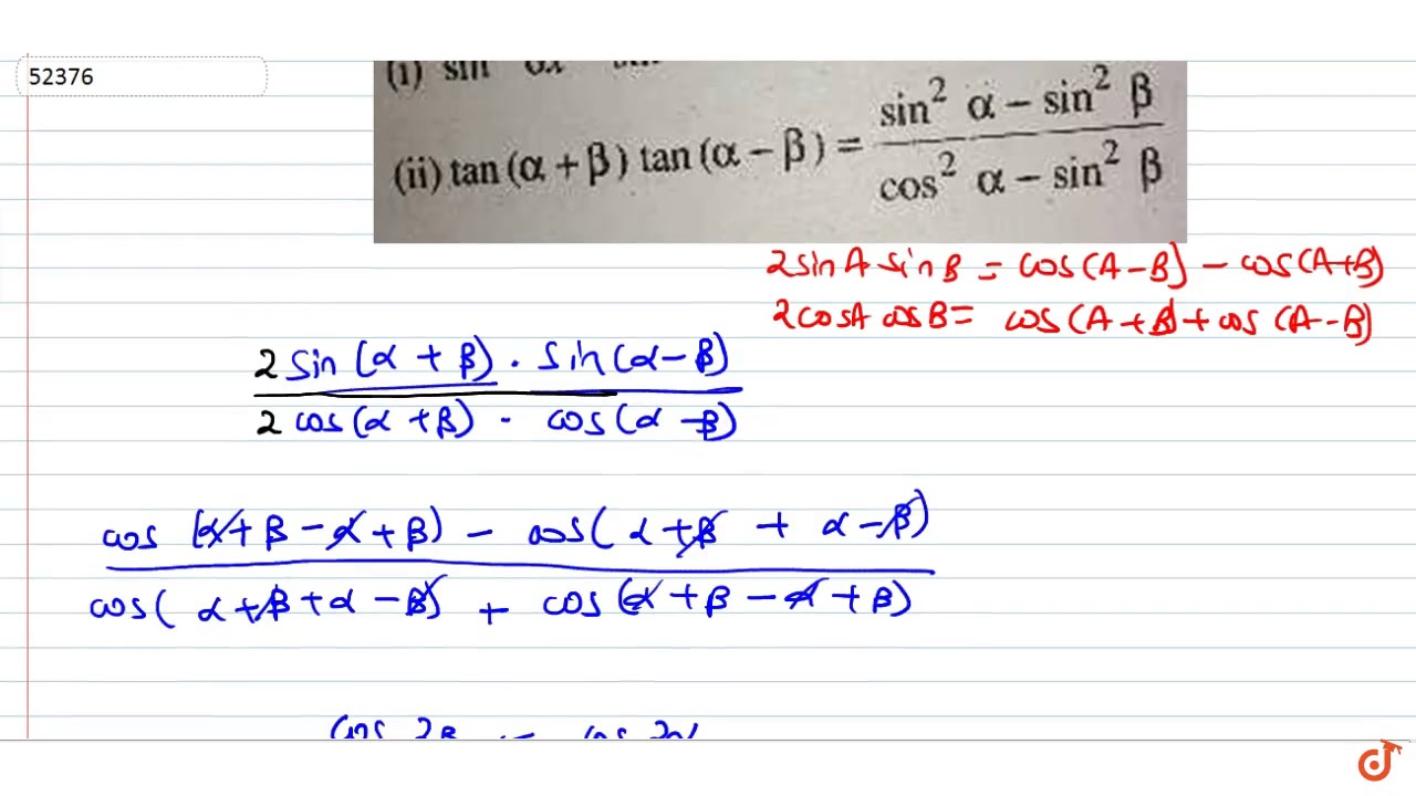 Tan Alpha Beta Tan Alpha Beta Sin 2 Alpha Sin 2 Beta Cos 2 Alpha Sin 2 Beta Tan Alpha Beta Tan Alpha Beta Sin 2 Alpha Sin 2 Beta Cos 2 Alpha Sin 2 Beta