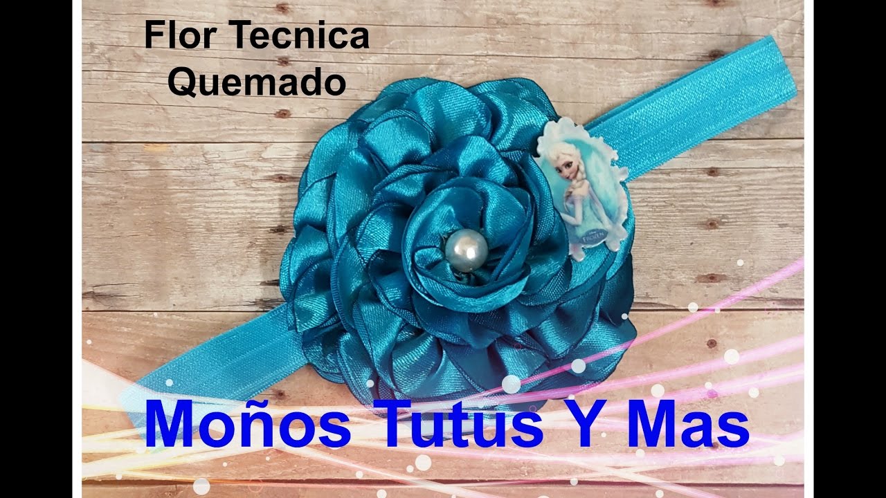 FLOR TECNICA QUEMADO Paso a Paso SINGED SATIN FLOWER Tutorial DIY How To PAP Video 147