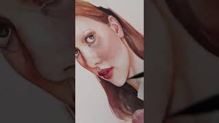 Watercolor and colored pencils portrait SpeedPaint #shorts