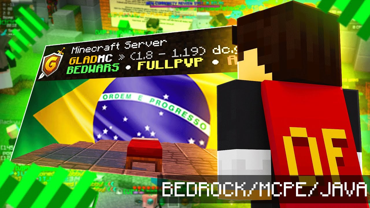 MINECRAFT SERVER BEDWARS : Solo, Time, Dupla, Trio e Quarteto