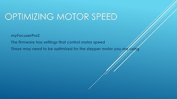myFocuserPro2 Optimizing Motor Speed