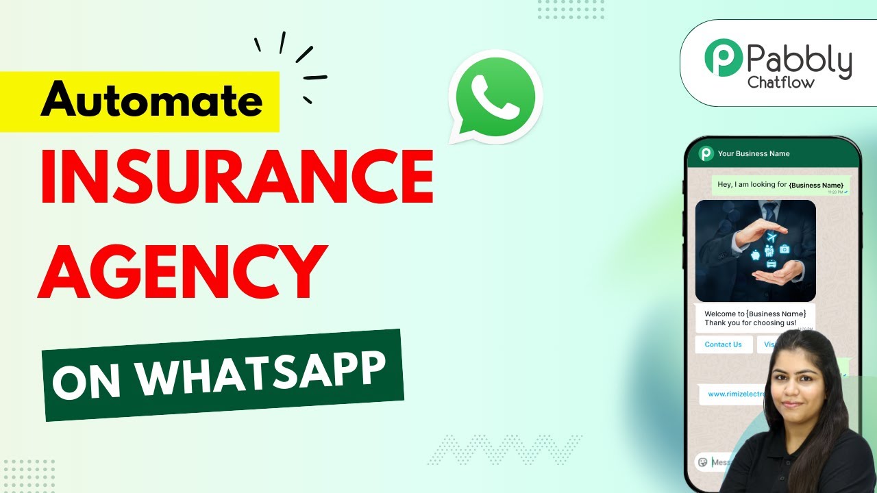WhatsApp chatbot interface for insurance agencies showing policy questions and automated responses