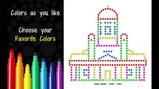 Coloring European Buildings only DOTS and ASMR with POP Sound Effect 🏰🟠 screenshot 1