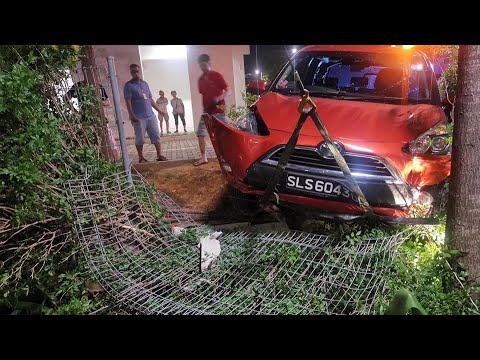 road trippin 14oct2019 #SLS6043U driver of toyota sienta lost control of vehicle drove into condo parc vera