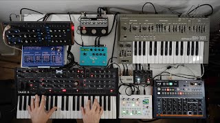 Hypnotic jam with Sequential Take 5, Midicake ARP, Dreadbox Nymphes, Roland SH-101, DrumBrute Impact