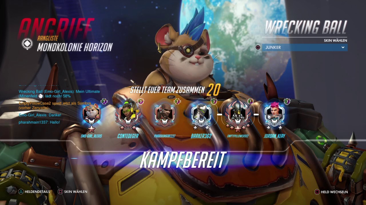 Overwatch - Holding the Point in Comp as Hammond ( 140hrs Wrecking Ball Main )