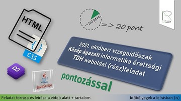 2021. október közép ágazati informatika érettségi - TdH (1.rész) [Weblap / HTML+CSS+JavaScript]