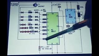 Sequential LED Turn Signal Lamp Circuit for Automobiles: Flowing or Sweeping Indicator Effect.
