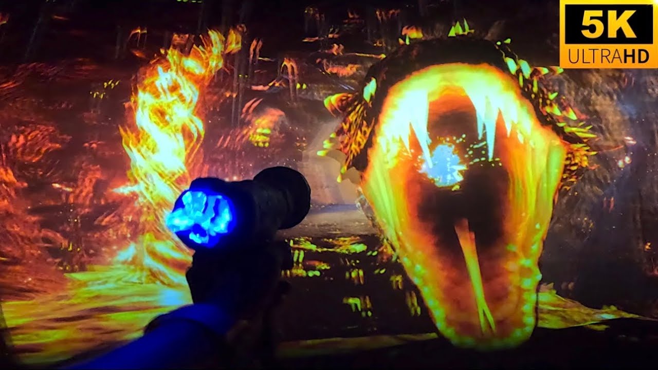 Volkanu POV 5K SHOOTING 3D Dark Ride Lost Island Waterloo, IO