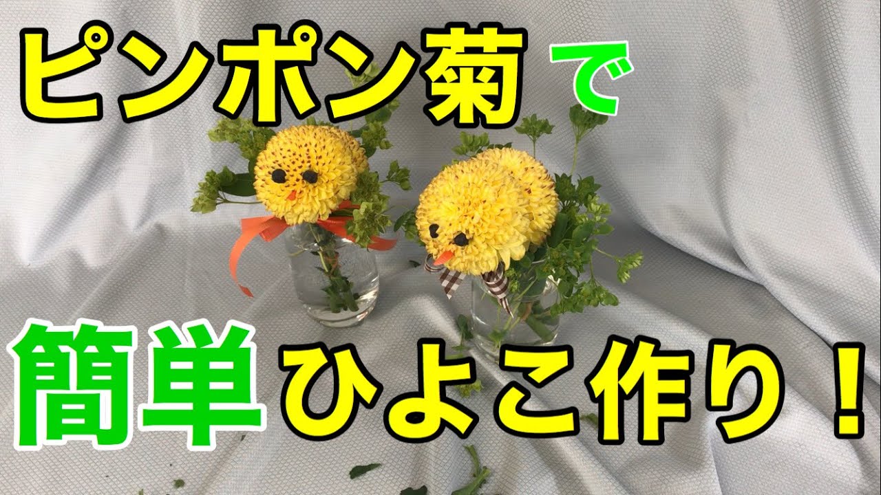 花屋さんが教える ピンポン菊でかわいいひよこの作り方 Youtube 花屋さんが教える ピンポン菊でかわいいひよこの作り方 Youtube