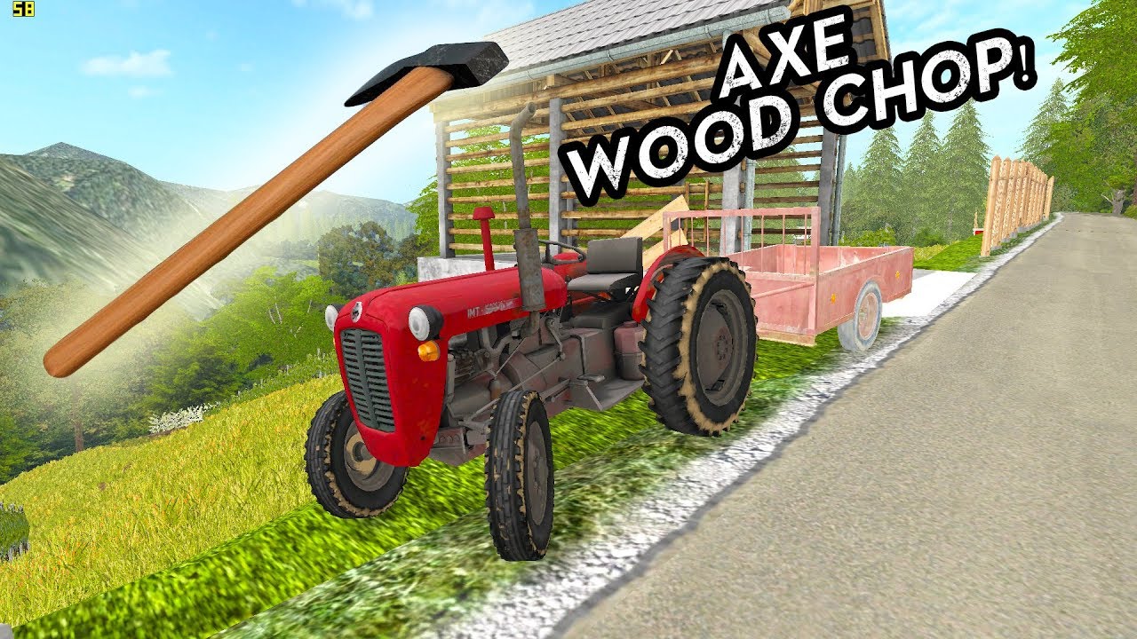 AXE wood chop in Slovenian Wineyard - OLD farm