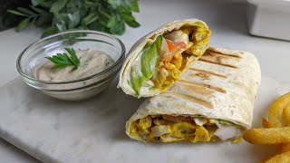 Tasty Chicken Wrap 🌯 ساندويتش تشيكن راب لغداء او عشاء سريع