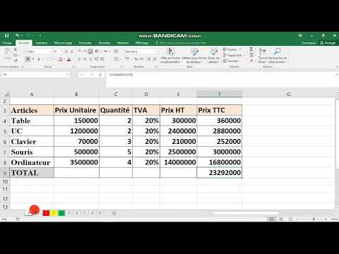 Excel Calcul du