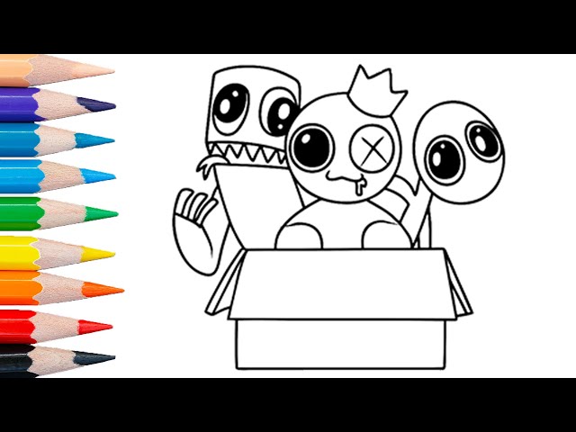 50 Desenhos Para Pintar E Colorir Rainbow Friends Roblox - Folha A4  Inteira! 1 Por Folha! - #0190