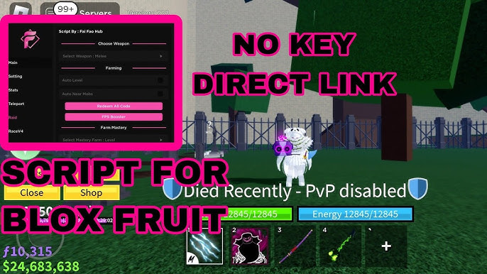 Desapego Games - Roblox > 🔥 Melhor Script do Blox Fruits⚡ Com Auto  Leviathan e Auto Espada Anchor ✔️