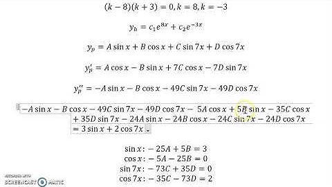 undetermined coefficients example 1