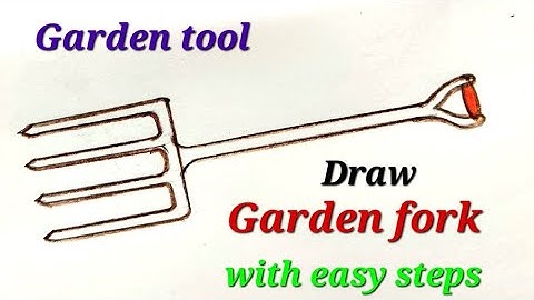 How to draw Garden fork easy, Garden fork drawing easy , draw garden tool for EVS