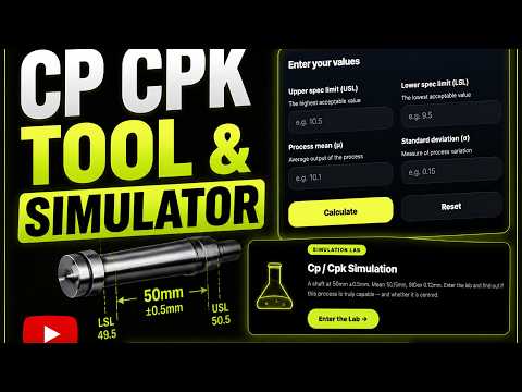 Cp / Cpk Calculator — Quick Walkthrough — video thumbnail