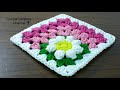 كروشيه مربع الجرانى بورده جانبيه _ Crochet Granny Square