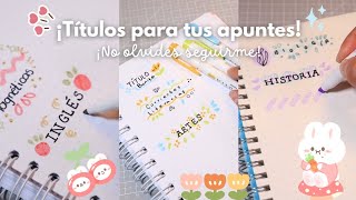 ୧ ‧₊˚  ⋅ ☆ Nuevas ideas para tus apuntes, no olvides dejarme un comentario