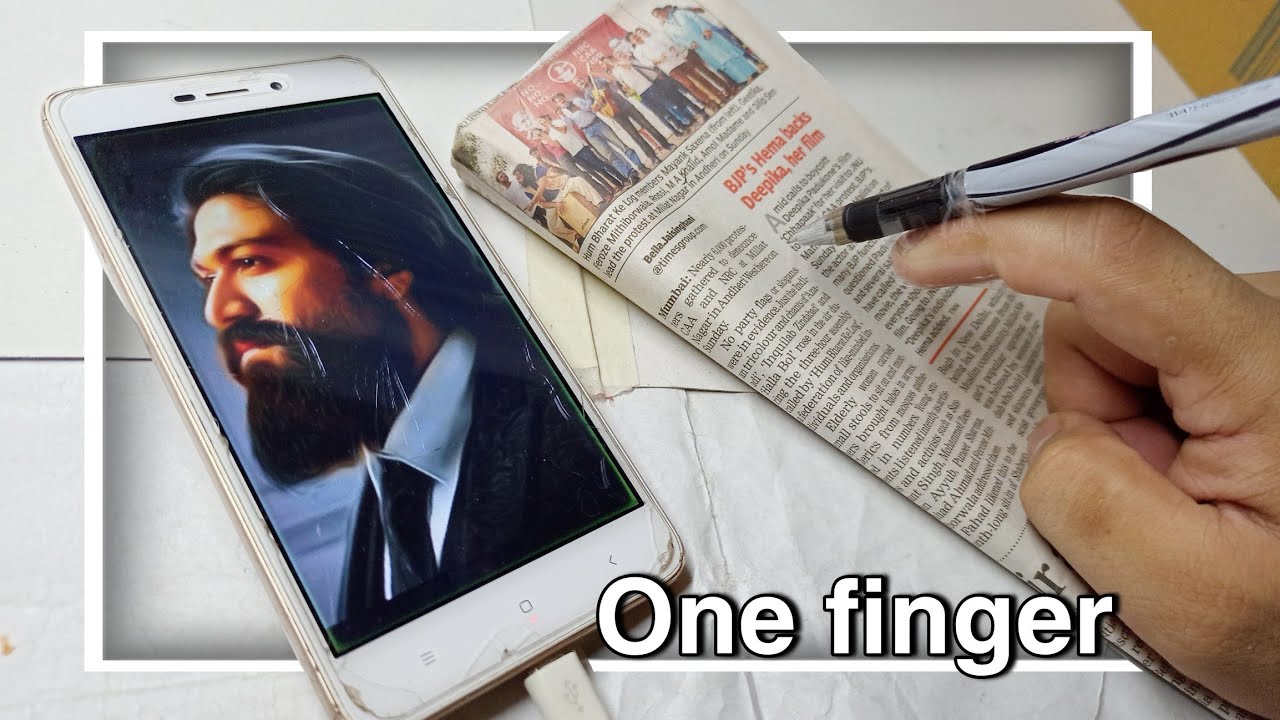 KGF Chapter 2 movie poster drawing on a Newspaper using only one finger possible?🤪