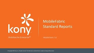 Kony MobileFabric Standard Reports