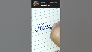Macy - Beautiful name in Cursive writing | Cursive writing for beginners | #shorts