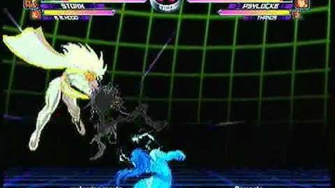 MvC2 Online (360): wolverine master (Spid/Storm/Hood) vs Brett (Aku/Psy/Tha) 12 .:5.13.10:.
