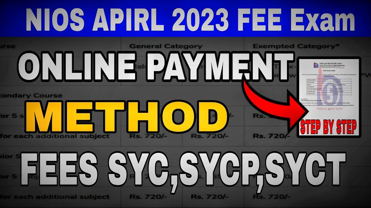 nios exam fees april 2023 nios exam fees kaise bhare nios exam fees