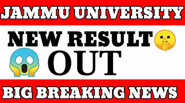 JAMMU UNIVERSITY NEW ~ RESULT OUT