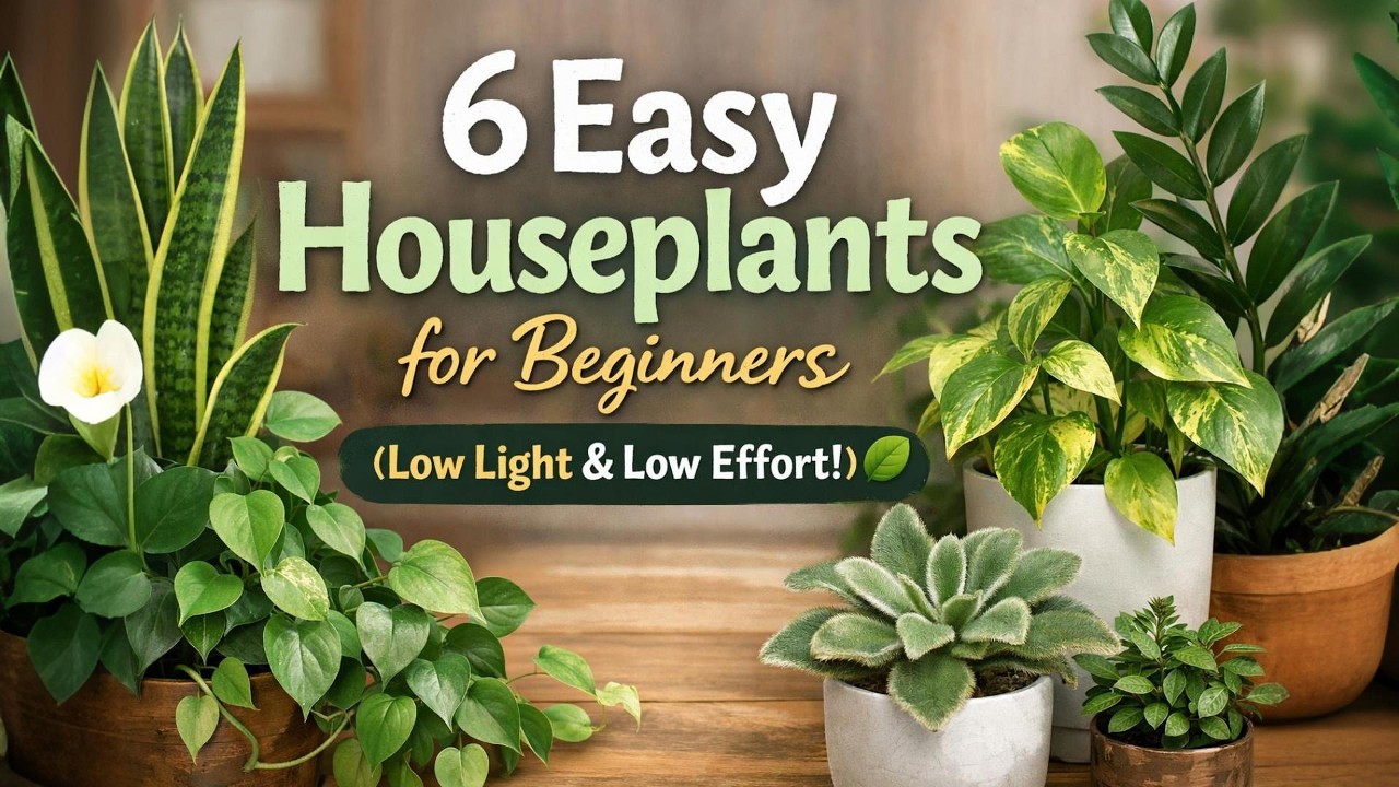 6 простых комнатных растений для начинающих (требуют мало света и не требуют больших усилий!) 🌿