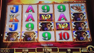 So Many Free Games GREAT SESSION Win On Buffalo Gold Slot Machine 2 Cent Denom - SunFlower Slots