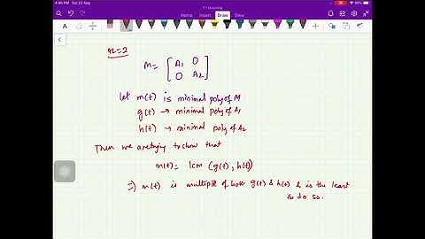 Lecture 96 Linear Algebra (Minimal Polynomial of a block diagonal matrix)