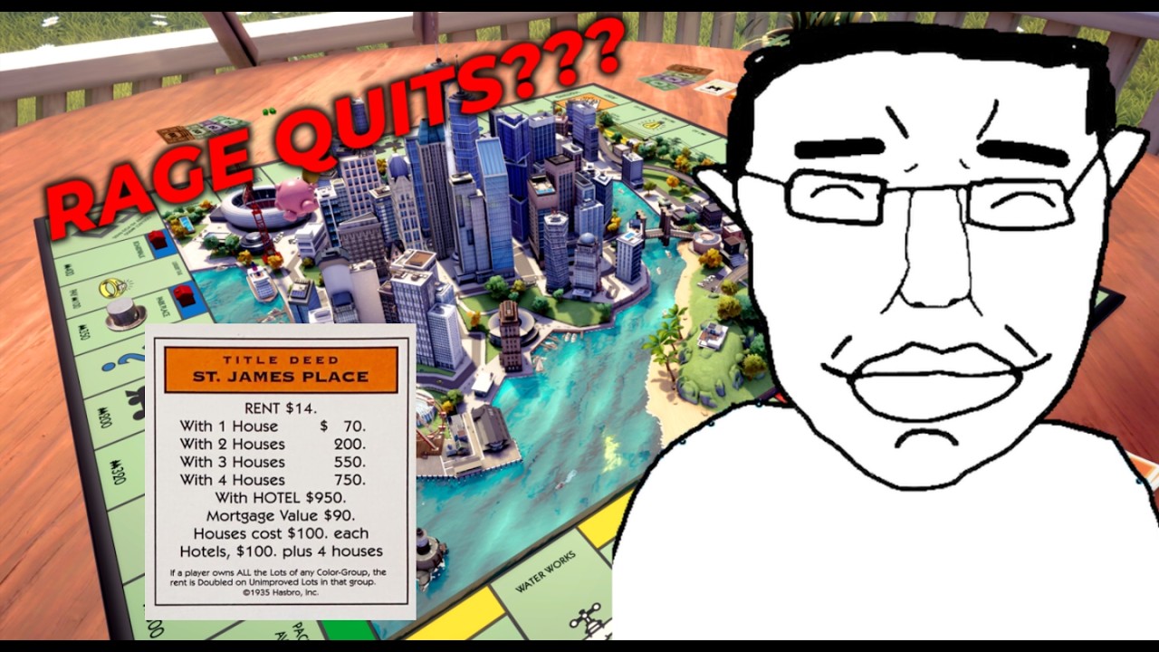 EXPLOITING my friend's mistakes on Monopoly until he RAGE QUITS (I got drunk)