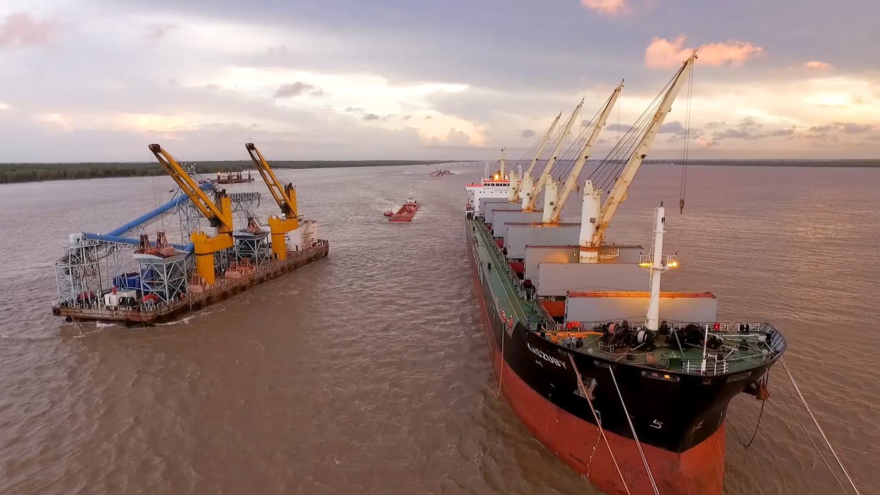 Oldendorff Transshipment - Guyana - YouTube