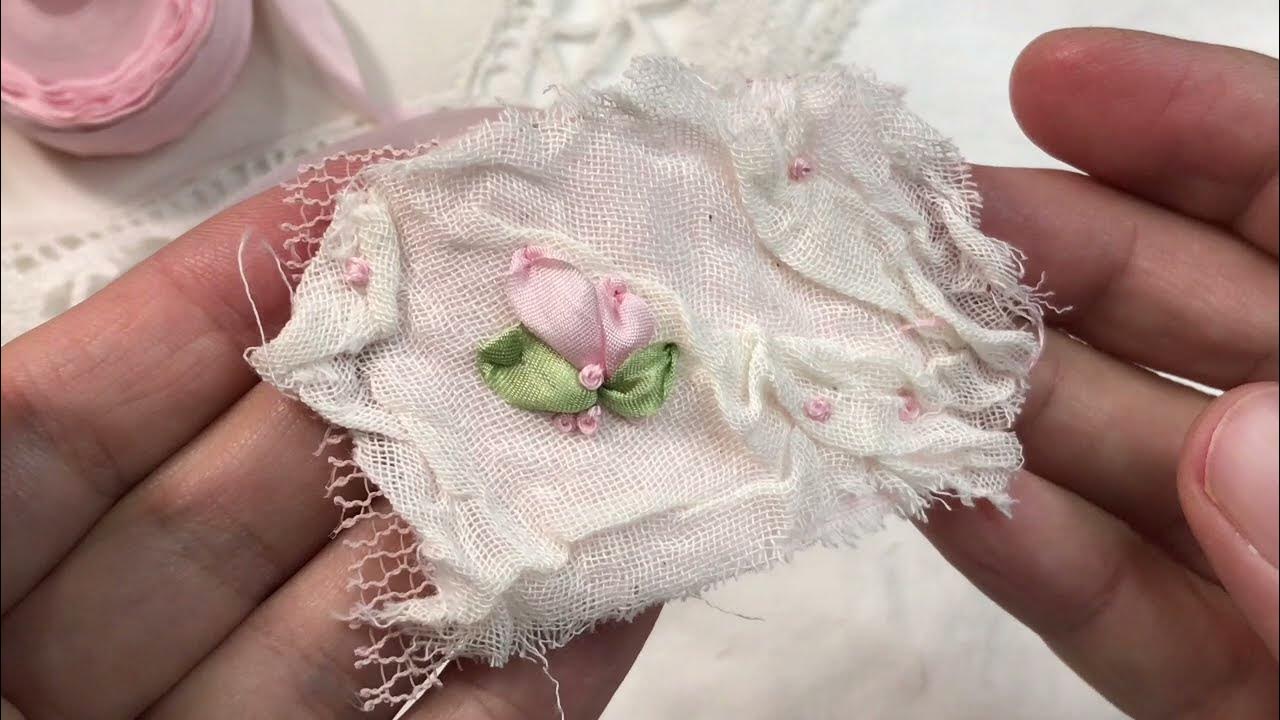 Tutorial 8 Create Rose Buds, fabric & lace clusters for junk journals