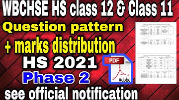 HS 2021 New Question Pattern Marks | উচ্চ মাধ্যমিক ২০২১ ও একাদশ নতুন নাম্বার ডিভিশন phase 2 #WBCHSE