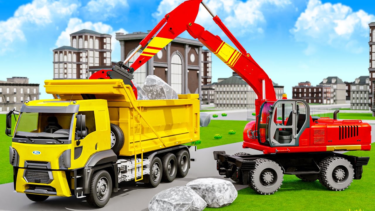 Как построить зоопарк с помощью экскаватора, самосвала и крана | Строительная техника