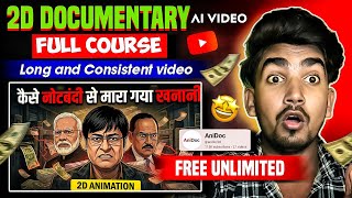 AI Se 2D Documentary Video Kaise Banaye (Full Course) | Free AI Tools | AniDoc Style Animation
