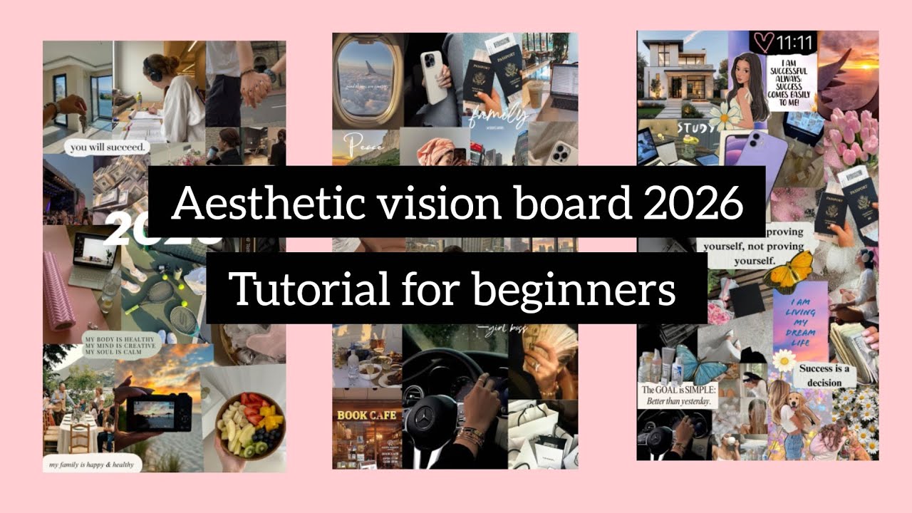 Let's make aesthetic vision board for 2026|| pinteresty ||  tutorial video 
