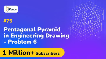 Pentagonal Pyramid Problem No.6 - Projection of Solids - Engineering Drawing