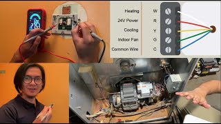 How To Find Thermostat (C) Common Wire, Test R Y G C Voltage & Trace Back To Furnace Control Board