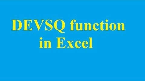 Use DEVSQ function in Excel - Betdownload.com