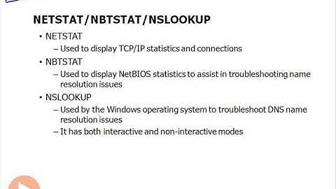 56 NETSTAT NBTSTAT NSLOOKUP