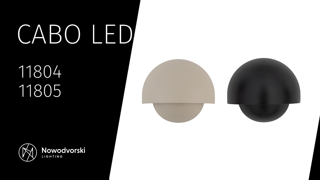 Вуличний світильник Nowodvorski 11804 Cabo LED 1x10W 3000K 800Lm IP54 чорний video