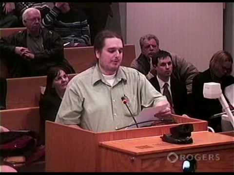 This is the speech I gave on February 4th, 2008, to Guelph city council in chambers as my submission to the city's Official Plan update process. It's the first speech I've given in my adult life and my nervousness is apparent in the rather extreme speed at which I'm speaking. Full text at cdlu.net