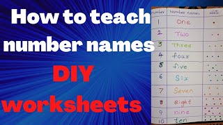 How do I teach my child number names?/1-10 numbers /DIY worksheets #levelupphonics