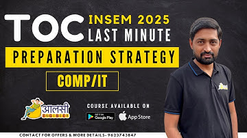 TOC COMP/IT Insem Exam Strategy 2025 : Boost Your Grades with these hacks 🚨|  #SPPU | Aalsi Engineer