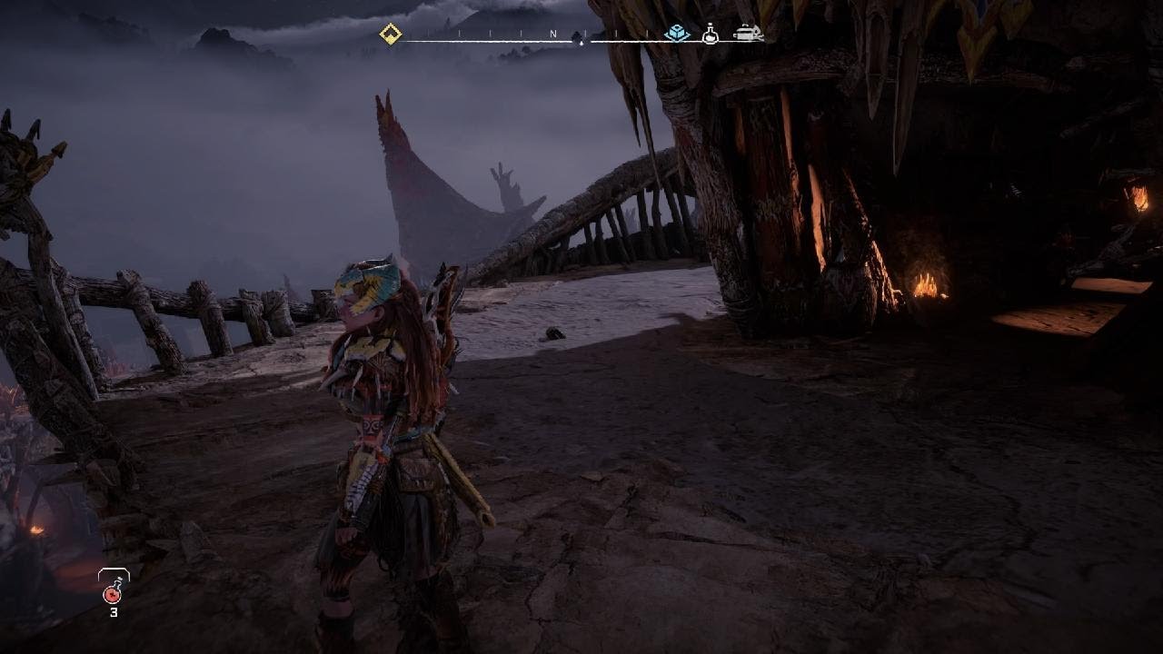 Aloy talking to Drakka & Yarri & Jetakka